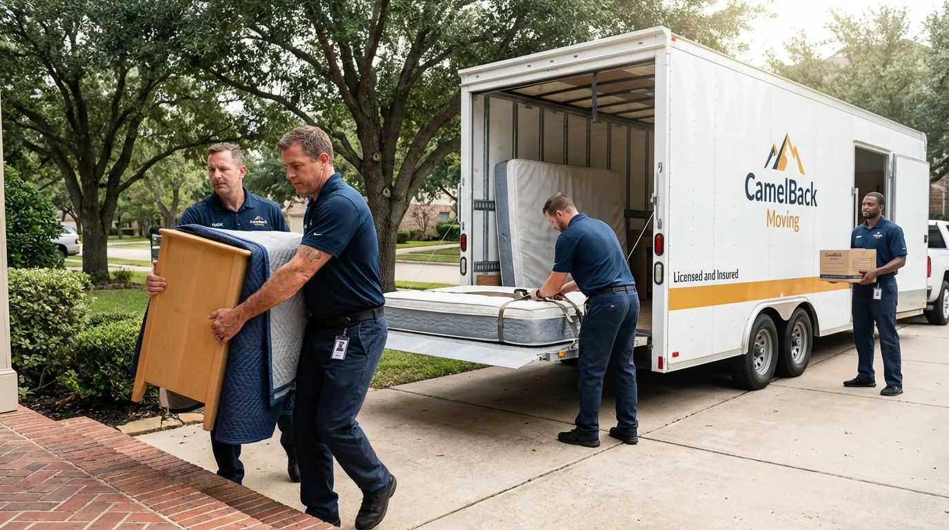 Crew loading residential truck for cross-state move from Imperial, PA